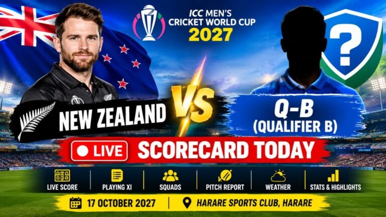 ICC World Cup 2027New Zealand vs Q-B Harare Match Scorecard