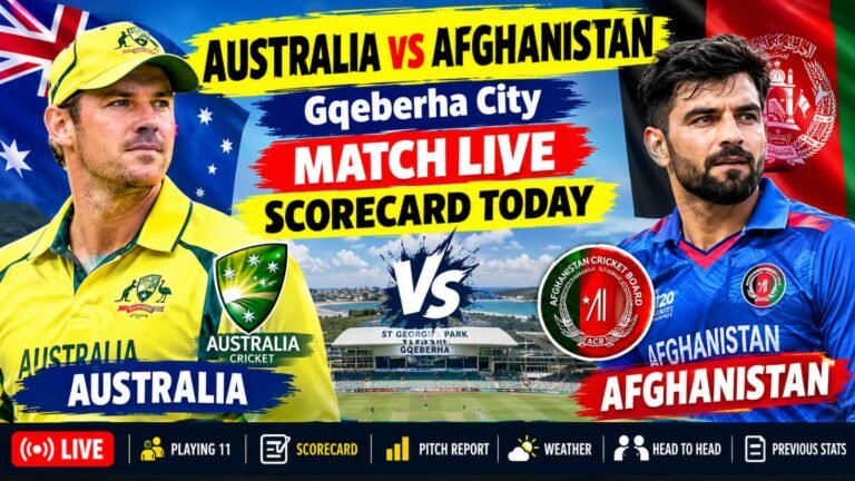 ICC World Cup 2027 Australia vs Afghanistan Gqeberha Scorecard